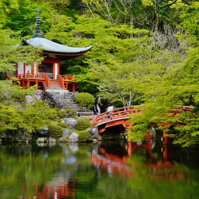 Historic Kyoto temple architecture in Japan