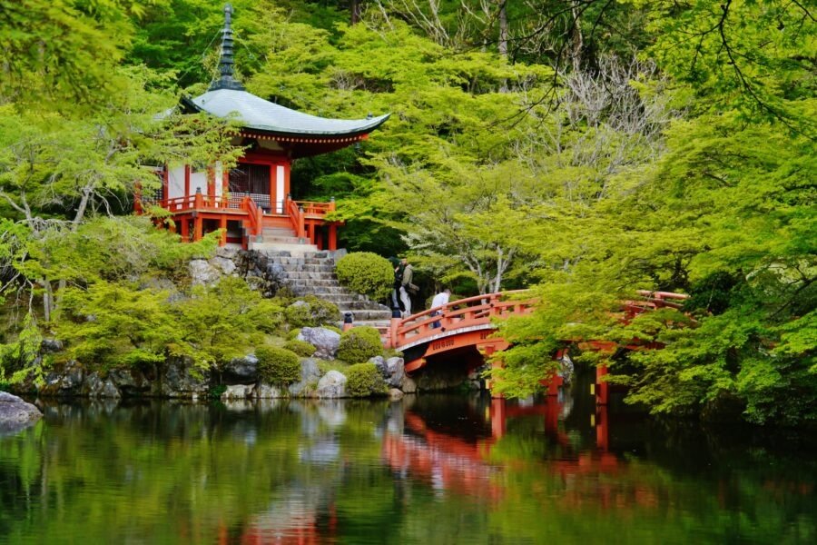 Historic Kyoto temple architecture in Japan